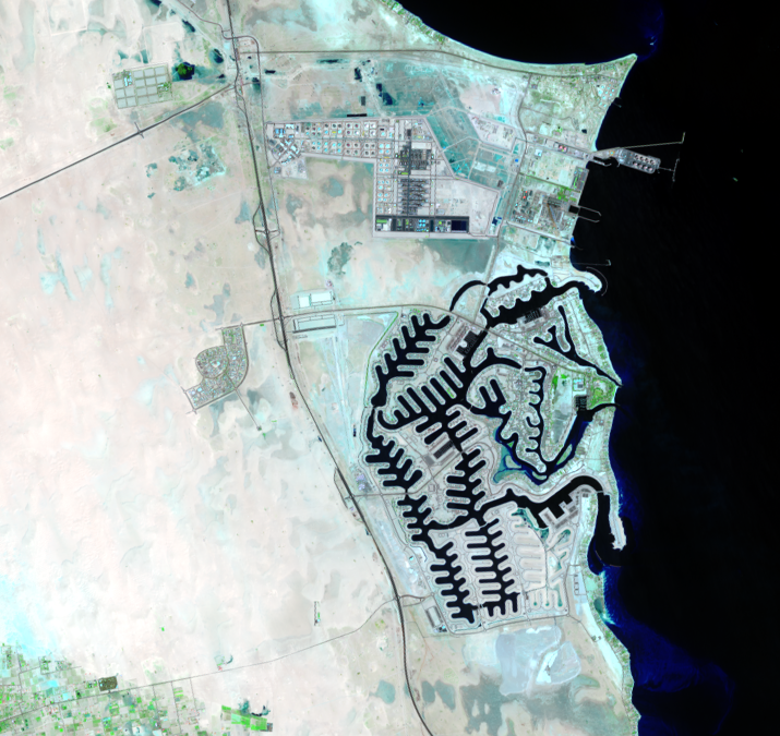 Apr. 6, 2021, Landsat 8 (path/row 165/40) — Sabah Al Ahmad Sea City, Kuwait