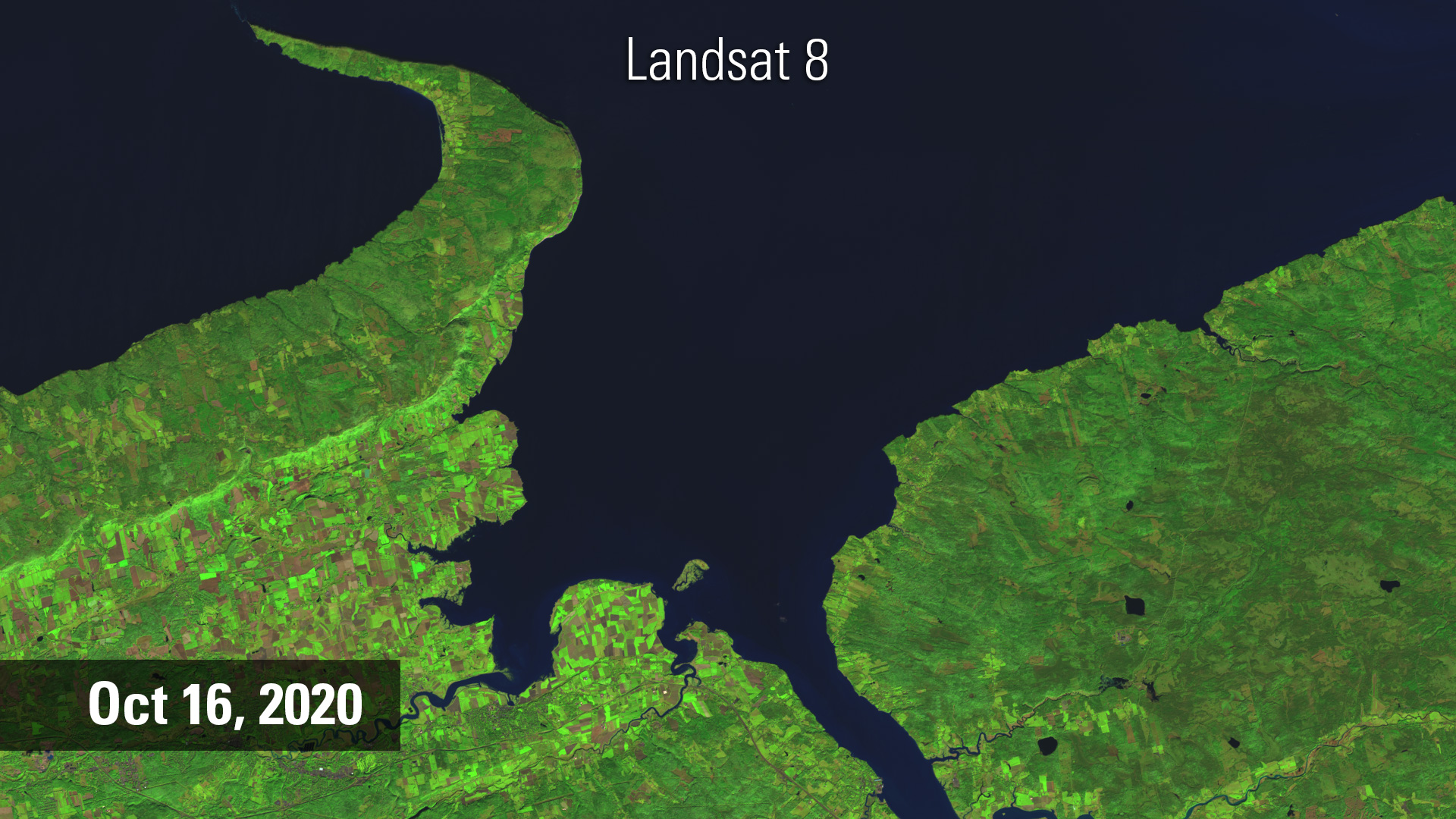 Color Landsat image of Bay of Fundy, October 16, 2020