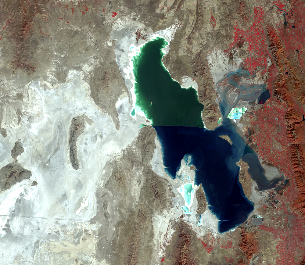 Sept. 13, 30, 1972, Landsat 1 (path/row 41,42/31,32) — Great Salt Lake, Utah, USA