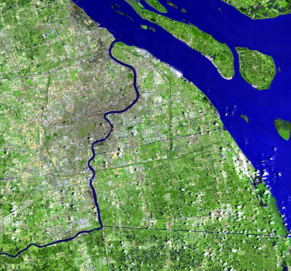  July 19, 2004, Landsat 5 (path/row 118/38,39) — Shanghai, China