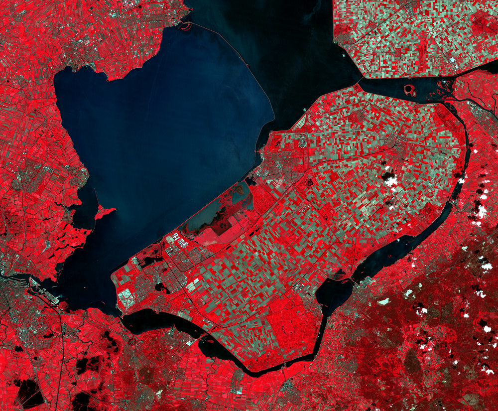 June 2, 2010, Landsat 5 (path/row 198/23,24) — Southern Flevoland and Markerwaard, Netherlands