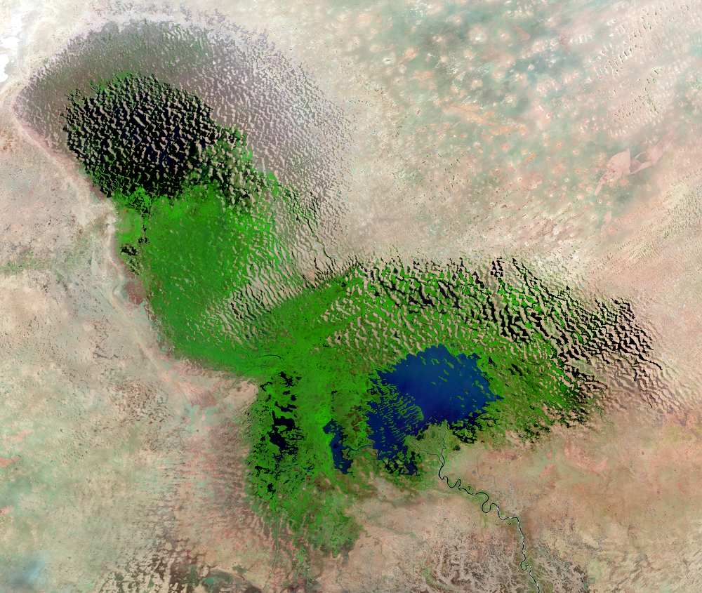 May 2013, Landsat 8 (path/row 184–186/50–52) — Lake Chad