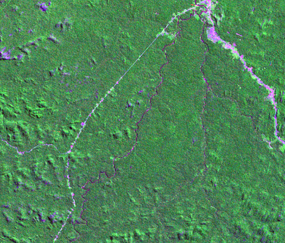 June 19, 1975, Landsat 2 (path/row 249/67) — Deforestation, Rondônia, Brazil