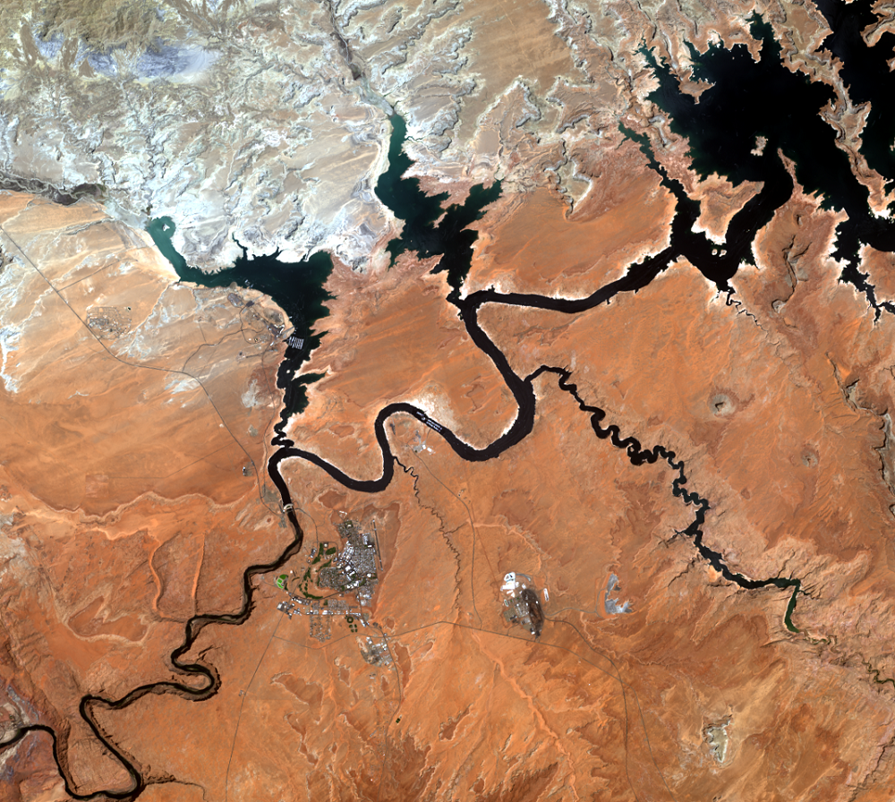July 10, 2021, Landsat 8 (path/row 37/34) — Glen Canyon Dam and Page, Arizona
