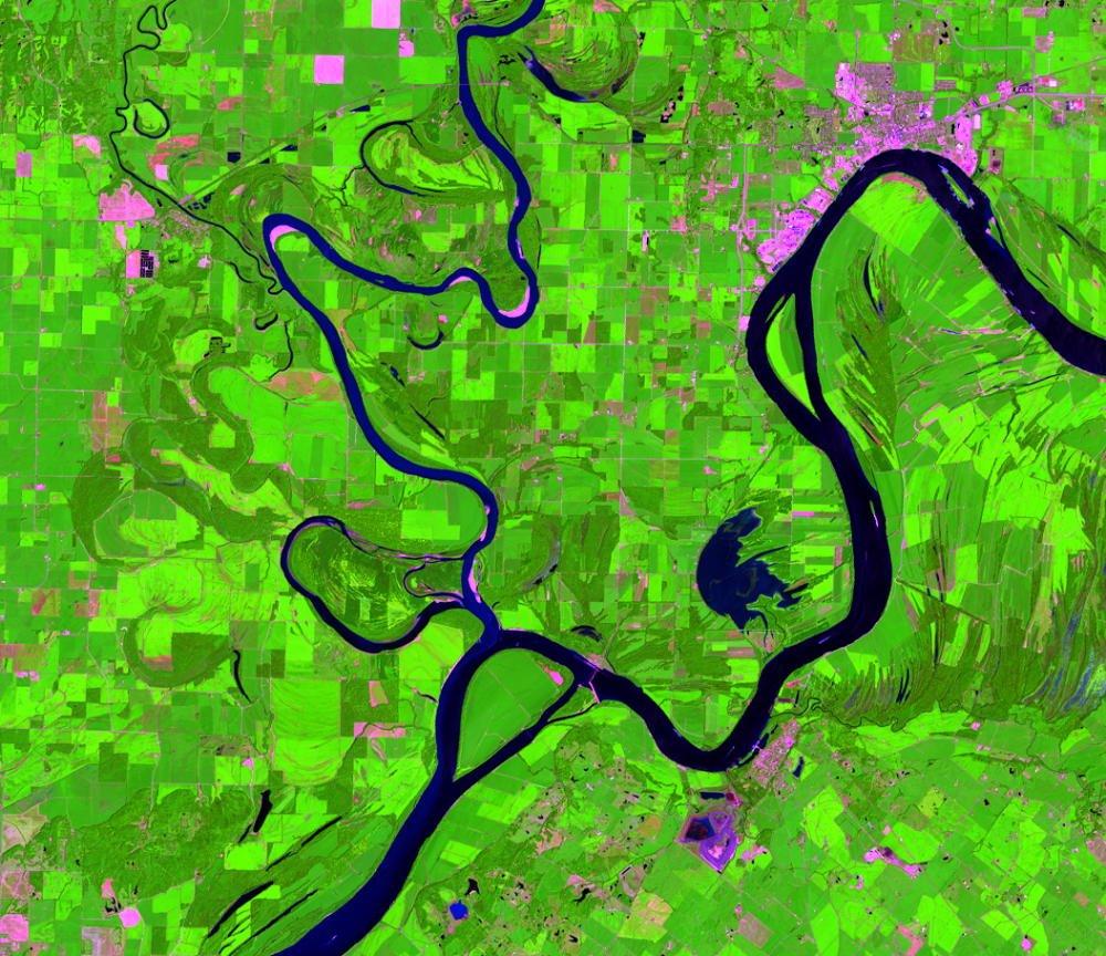 Aug. 2, 2021, Landsat 8 (path/row 22/34) — New cutoff on the Wabash River, USA