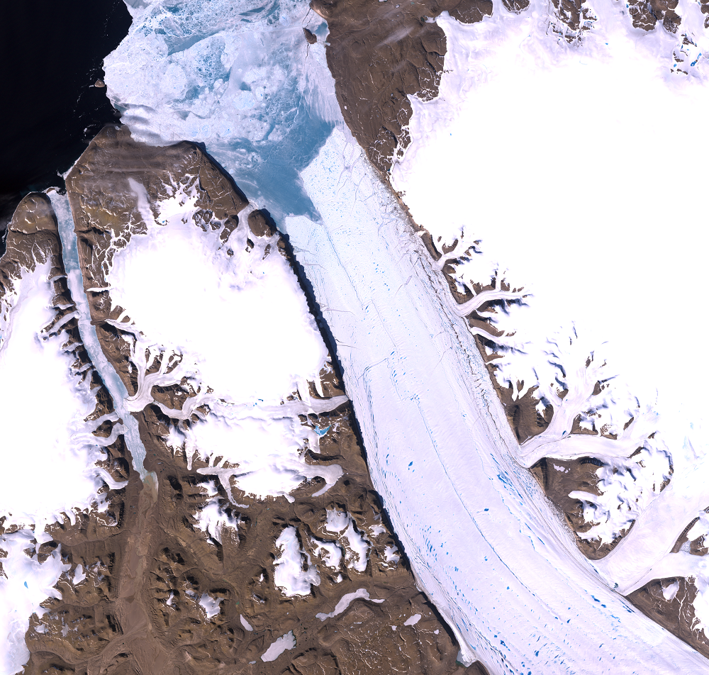 July 9, 1999, Landsat 7 (path/row 42/1) — Petermann Glacier, Greenland