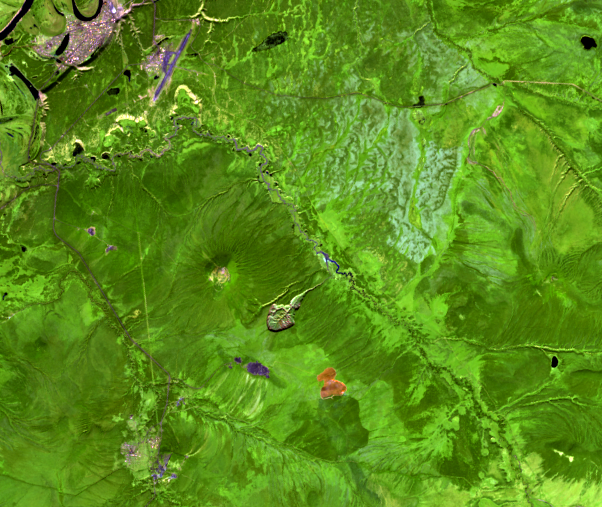 Aug. 7, 2018, Landsat 8 (path/row 122/12) — Batagaika Crater, Russia