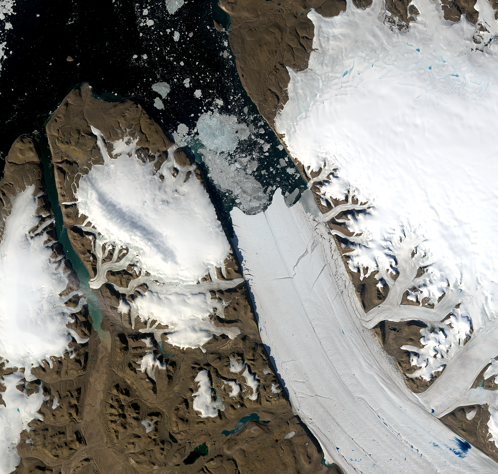Aug. 5, 2021, Landsat 8 (path/row 43/1) — Petermann Glacier, Greenland