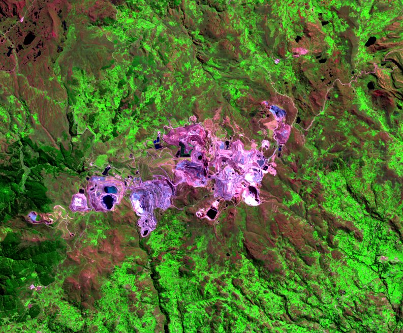 July 6, 2021, Landsat 8 (path/row 9/65) — Yanacocha Mine, Peru