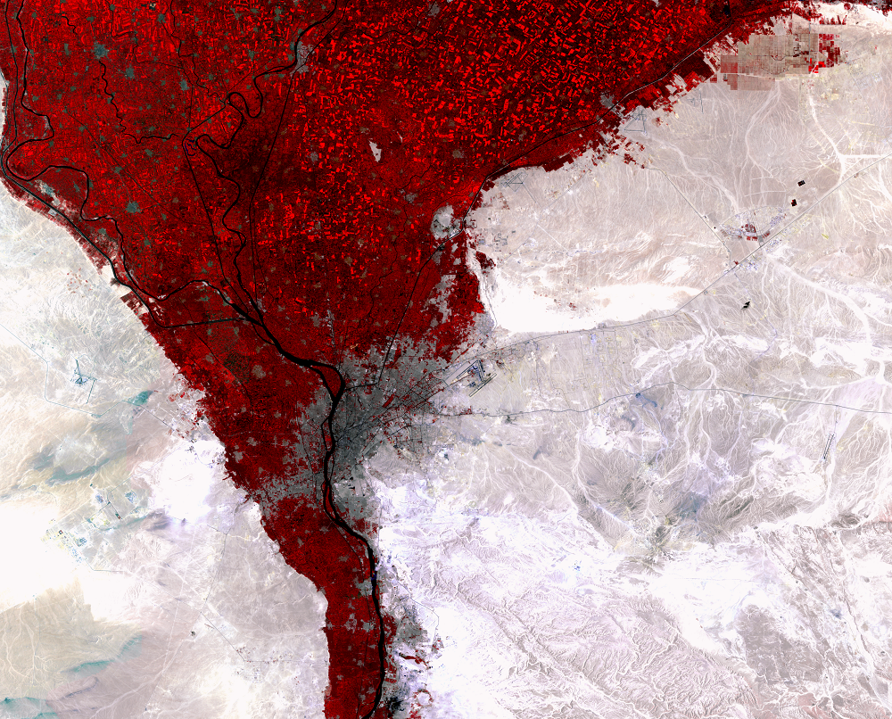 July 18 and 27, 1987, Landsat 5 (path/row 176,177/39) — Cairo, Egypt