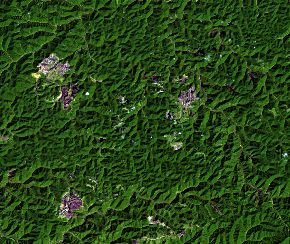 Sept. 21, 1991, Landsat 5 (path/row 18/34) — Mining reclamation, West Virginia, USA
