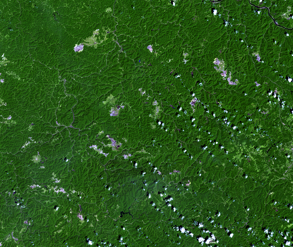 Aug. 18, 1999, Landsat 7 (path/row 18/34) — Mountaintop mining, West Virginia, USA