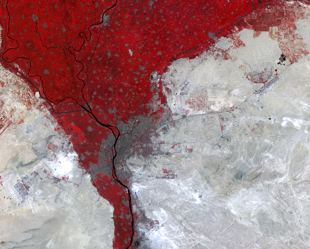 July 23 and 30, 2003, Landsat 5 (path/row 176,177/39) — Cairo, Egypt