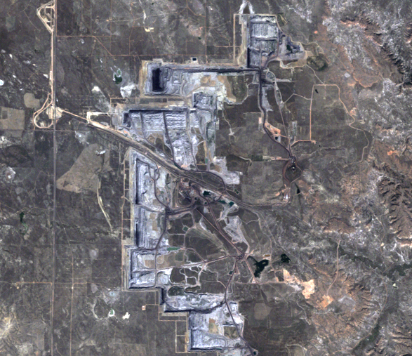 Sept. 19, 2008, Landsat 5 (path/row 34/30) — Mining process in the Powder River Basin, Wyoming, USA