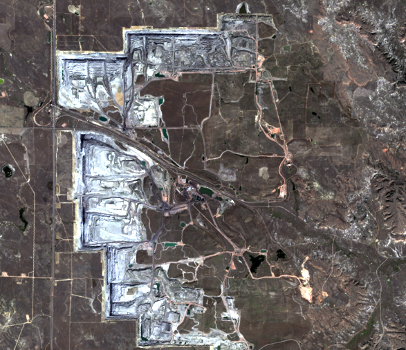 Sept. 18, 2019, Landsat 8 (path/row 34/30) — Mining process in the Powder River Basin, Wyoming, USA