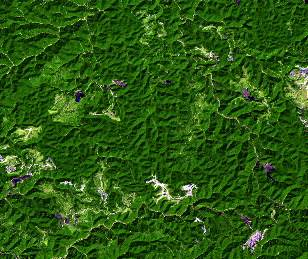 Sept. 7, 2021, Landsat 8 (path/row 18/34) — Mining reclamation, West Virginia, USA