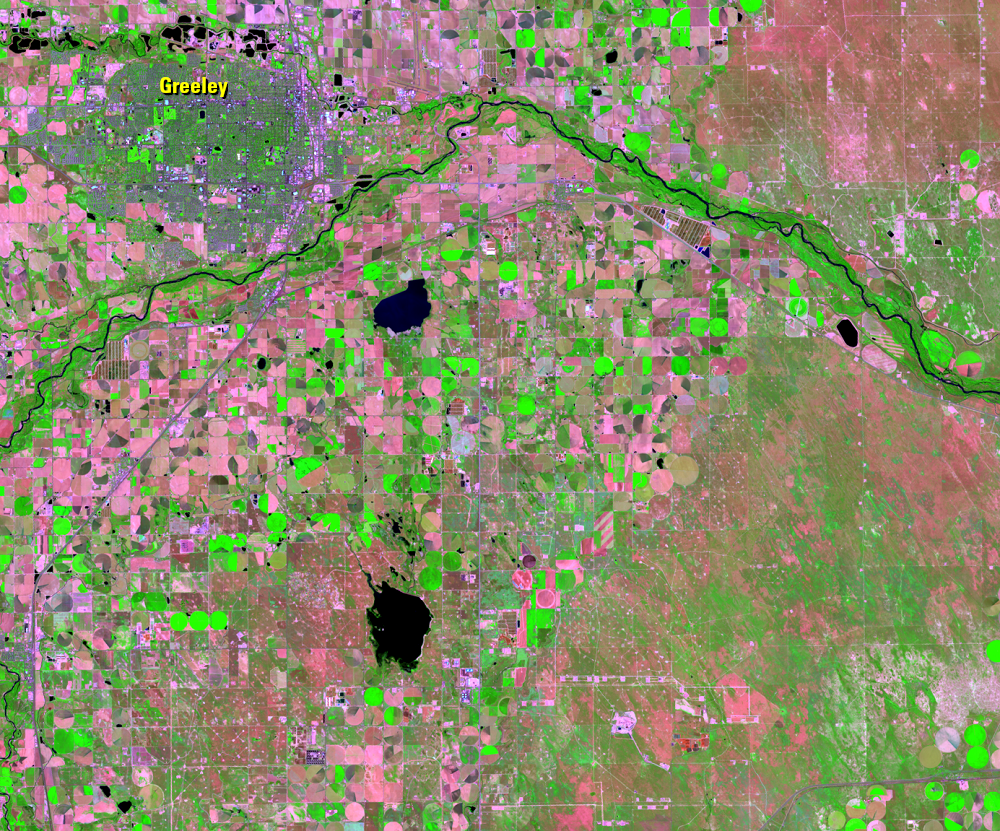 June 12, 2021, Landsat 8 (path/row 33/32) — Greeley, CO, USA