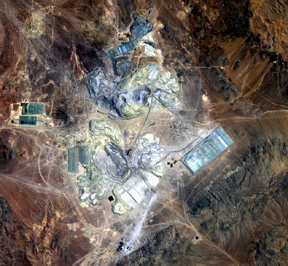 Oct. 27, 2021, Landsat 8 (path/row 233/77) — Open pits at Escondida Mine, Chile