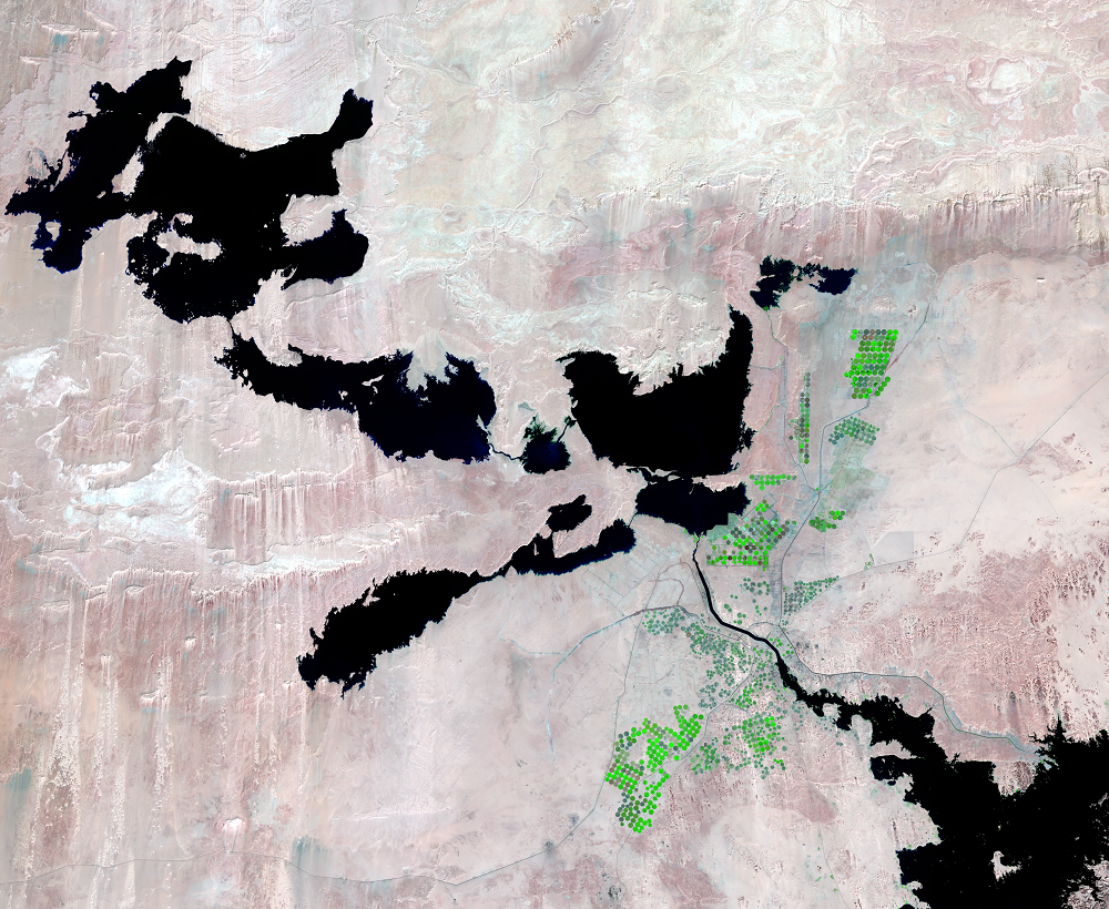Nov. 22 and 29, 2021, Landsat 8 (path/row 175,176/44) — Toshka Lakes, Egypt