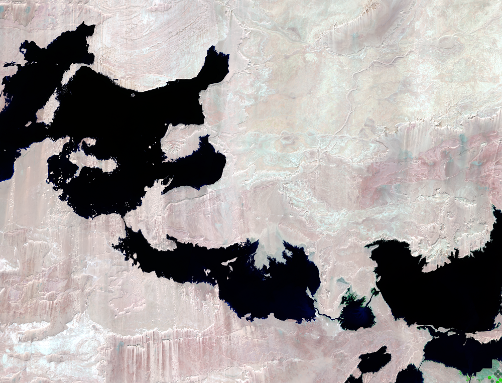 Nov. 22 and 29, 2021, Landsat 8 (path/row 175,176/44) — Toshka Lakes, Egypt