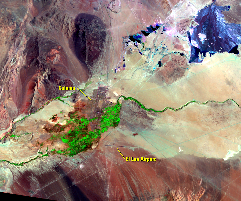 Jan. 9, 1988, Landsat 5 (path/row 1/75) — Calama, Chile