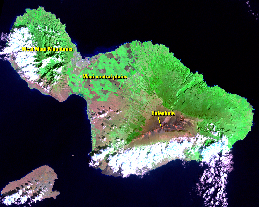 Feb. 5, 2000, Landsat 7 (path/row 63/46) — Maui, Hawaii, USA