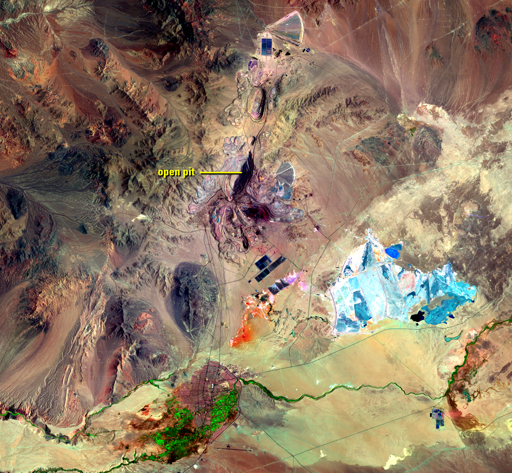 Jan. 21, 2010, Landsat 5 (path/row 1/75) — Chuquicamata Mine, Chile
