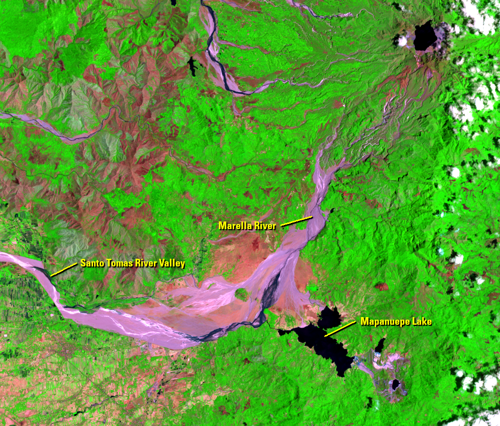 Apr. 4, 2017, Landsat 8 (path/row 116/50) — formation of Mapanuepe Lake, Philippines