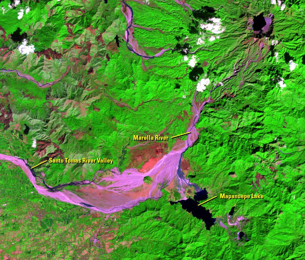 Jan. 12, 2022, Landsat 8 (path/row 116/50) — formation of Mapanuepe Lake, Philippines