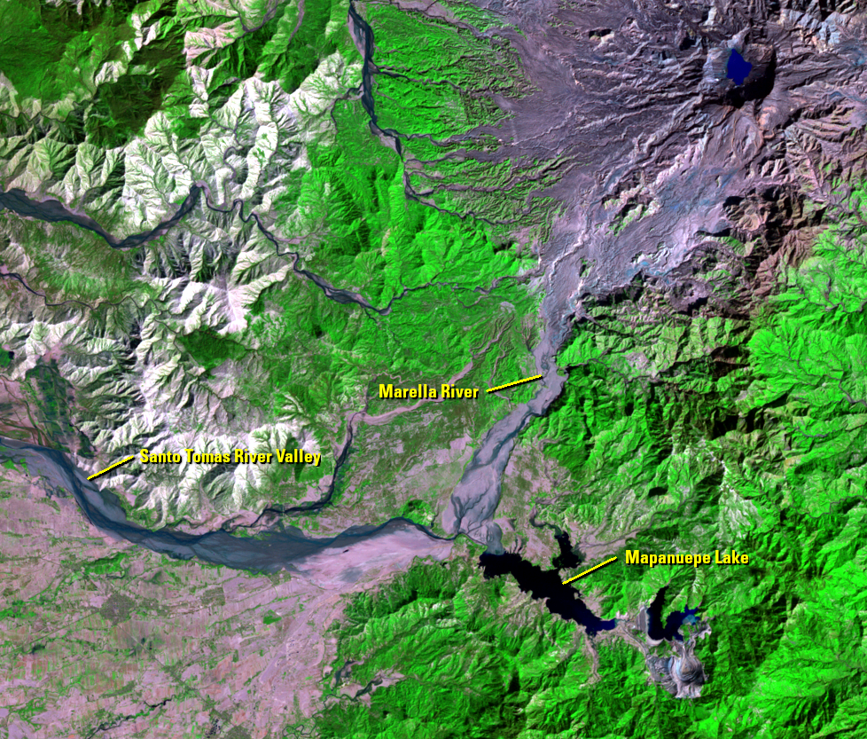 Jan. 26, 1992, Landsat 5 (path/row 116/50) — formation of Mapanuepe Lake, Philippines