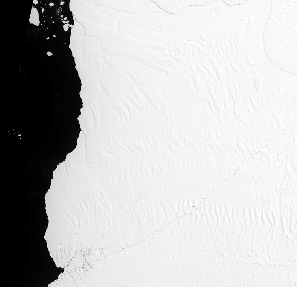 Jan. 7, 2021, Landsat 8 (path/row 182/114) — North Rift, Brunt Ice Shelf, Antarctica