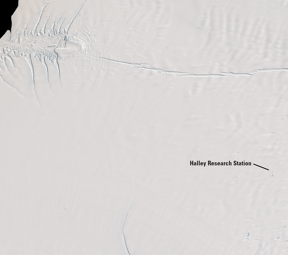 Dec. 15, 2017, Sentinel-2A — Halley Research Station, Brunt Ice Shelf, Antarctica