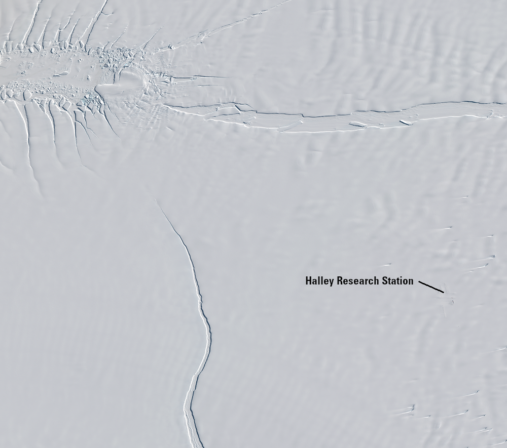Oct. 19, 2020, Sentinel-2B — Halley Research Station, Brunt Ice Shelf, Antarctica