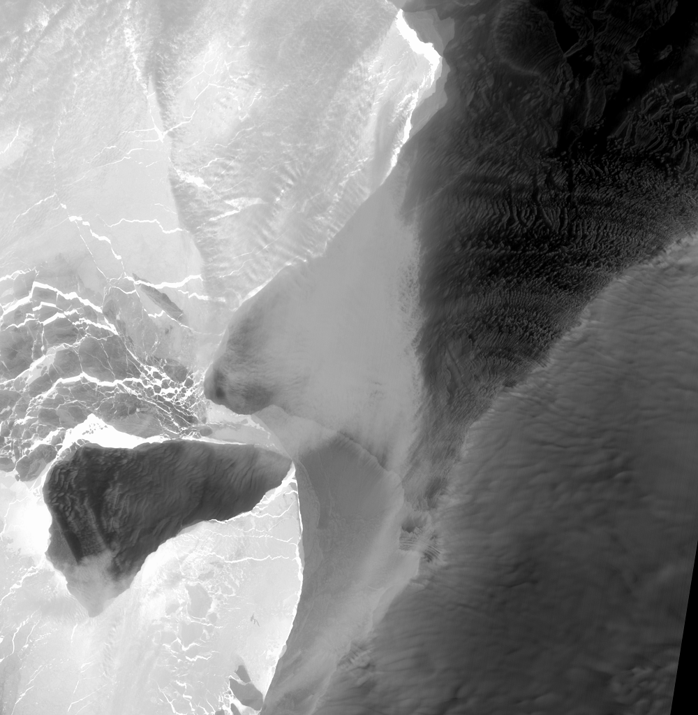 Aug. 17, 2021, Landsat 8 (path/row 184/113,114) — Iceberg A-74, Brunt Ice Shelf, Antarctica