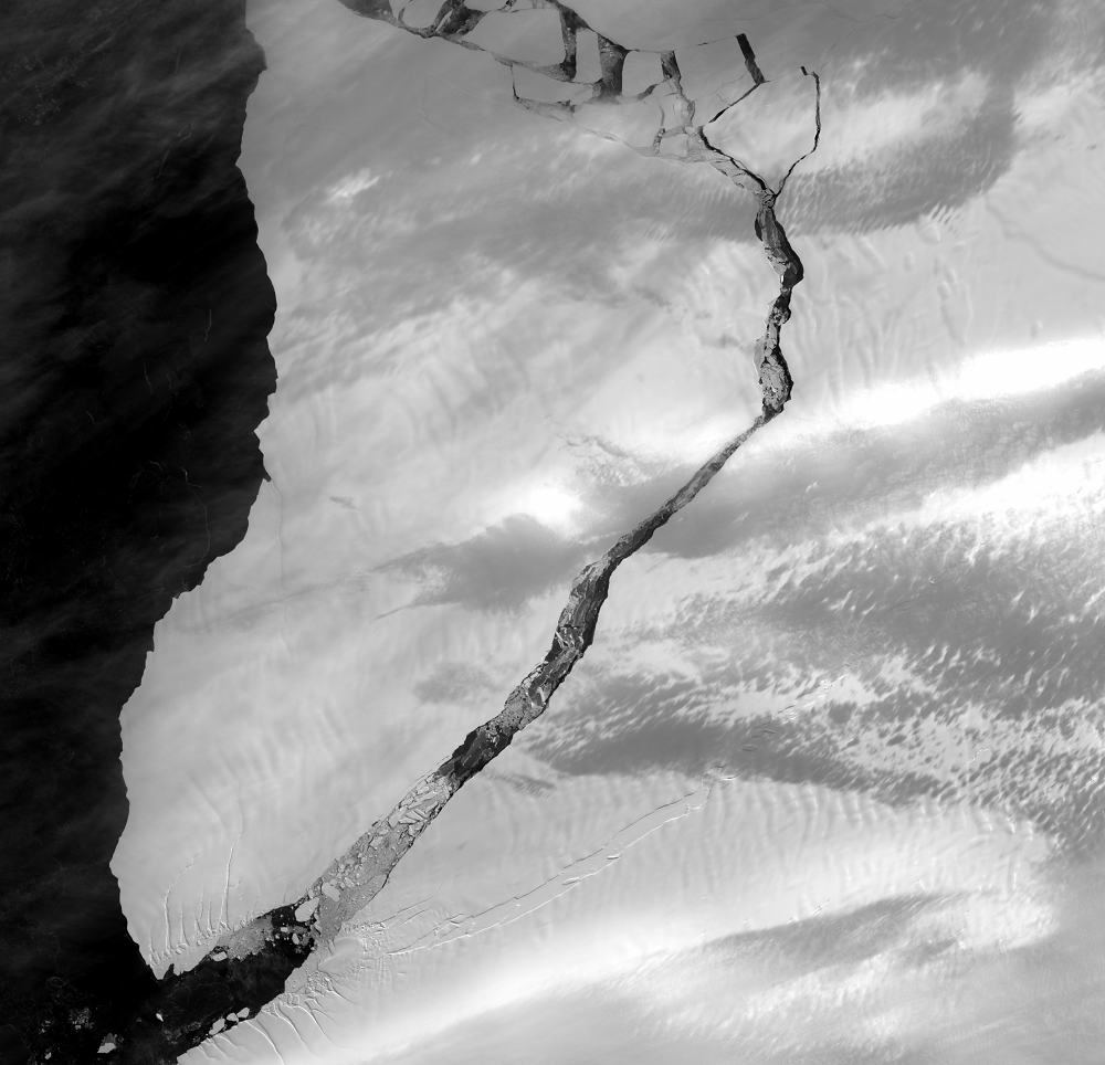 Mar. 1, 2021, Landsat 8 (path/row 185/113) — North Rift, Brunt Ice Shelf, Antarctica