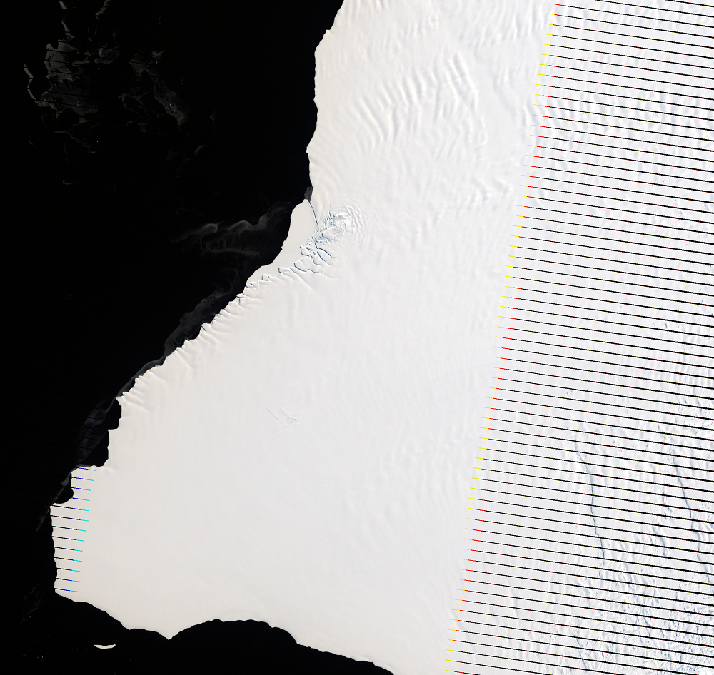 Feb. 13, 2009, Landsat 7 (path/row 184/114) — Brunt Ice Shelf, Antarctica