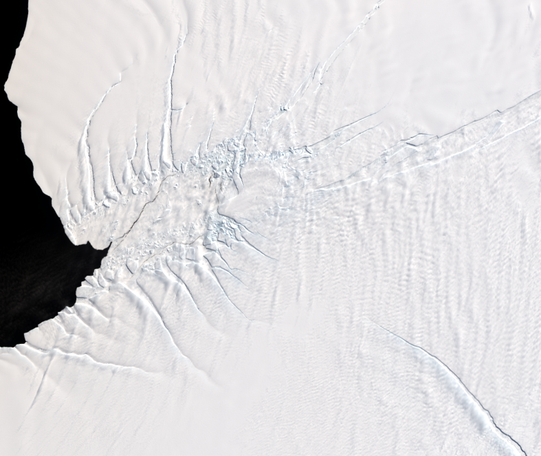 Dec. 22, 2020, Landsat 8 (path/row 182/114) — McDonald Ice Rumples, Brunt Ice Shelf, Antarctica