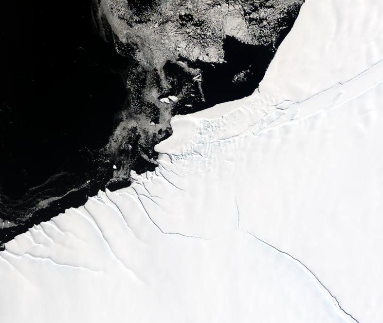 Dec. 25, 2021, Landsat 8 (path/row 182/114) — McDonald Ice Rumples, Brunt Ice Shelf, Antarctica