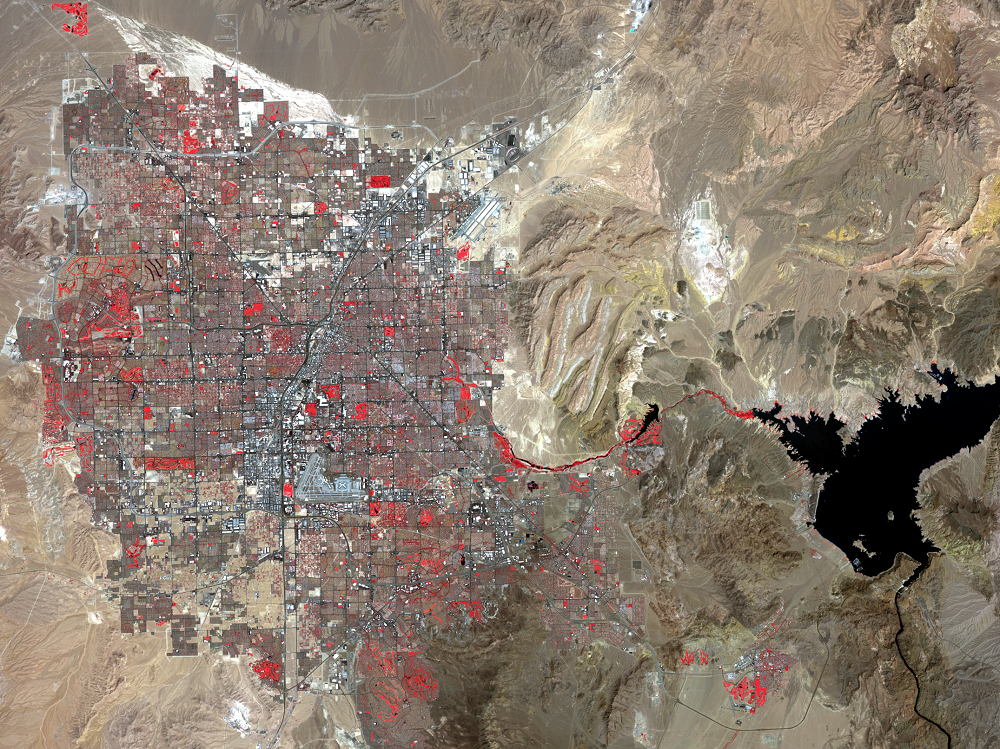 Aug. 20, 2019, Landsat 8 (path/row 39/35) — Las Vegas, Nevada, USA