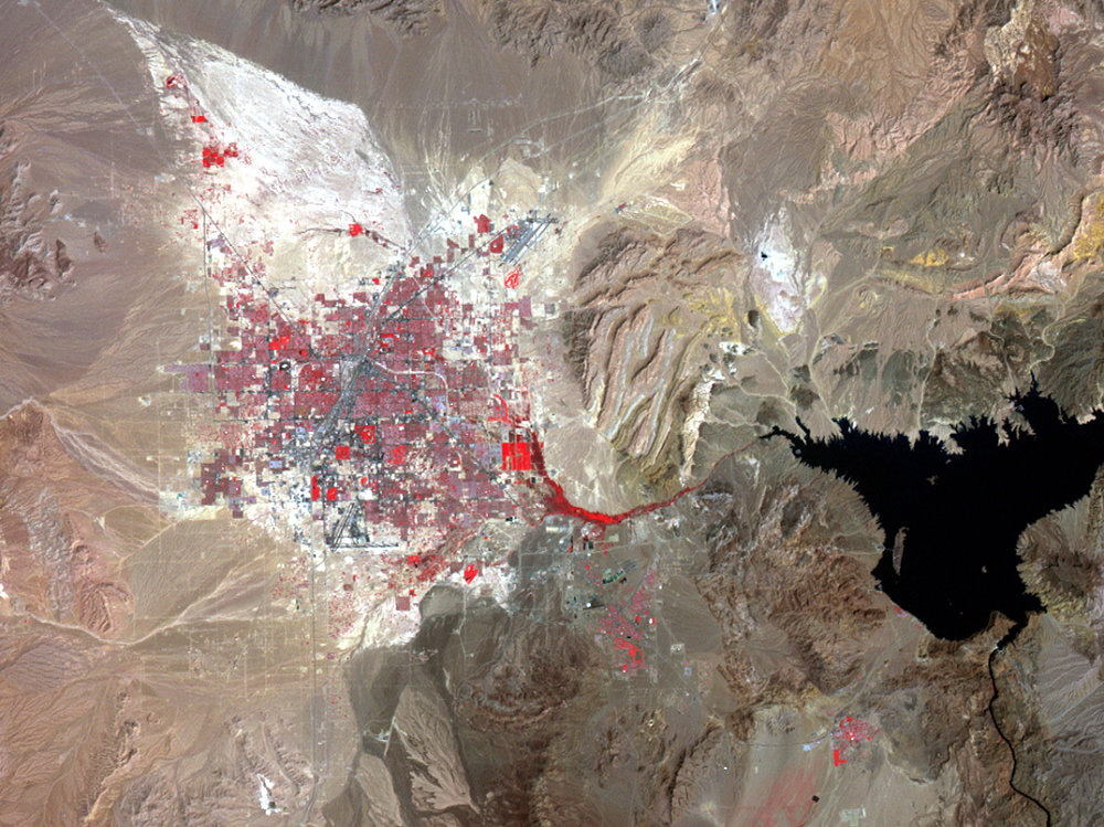 Aug. 25, 1983, Landsat 4 (path/row 39/35) — Las Vegas, Nevada, USA