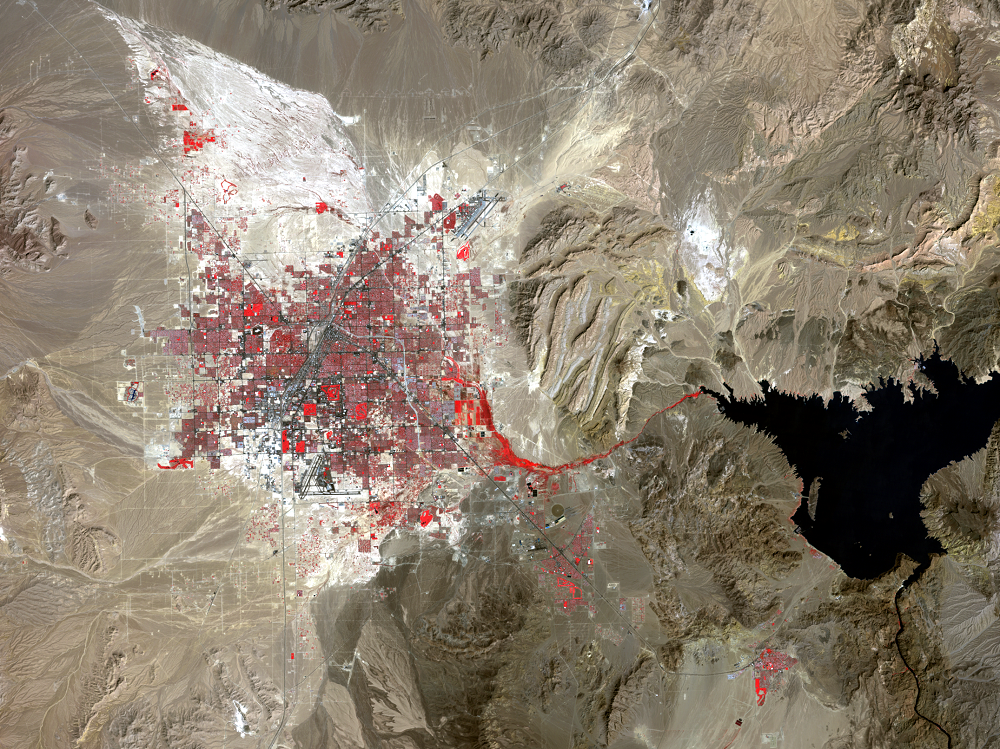 Sept. 10, 1986, Landsat 5 (path/row 39/35) — Las Vegas, Nevada, USA