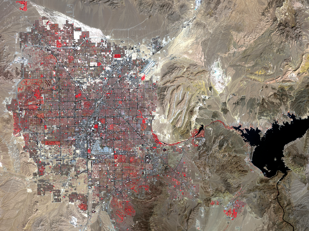 Sept. 10, 2015, Landsat 8 (path/row 39/35) — Las Vegas, Nevada, USA
