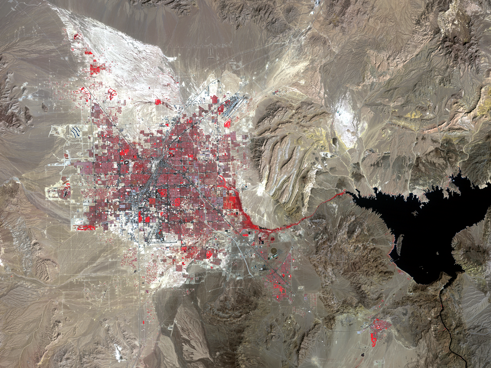 Sept. 15, 1988, Landsat 5 (path/row 39/35) — Las Vegas, Nevada, USA