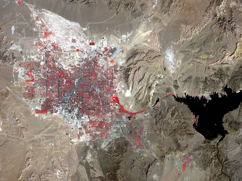 Sept. 19, 1995, Landsat 5 (path/row 39/35) — Las Vegas, Nevada, USA