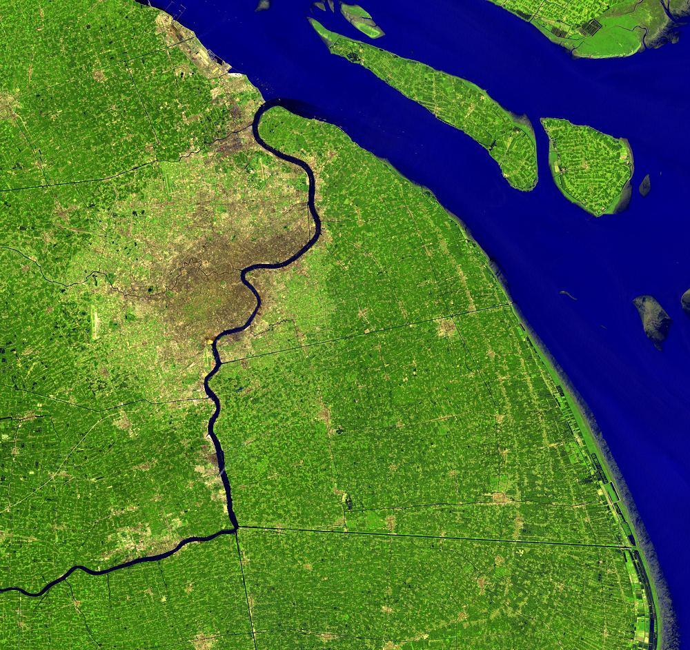 Aug. 11, 1989, Landsat 5 (path/row 118/38,39) — Shanghai, China