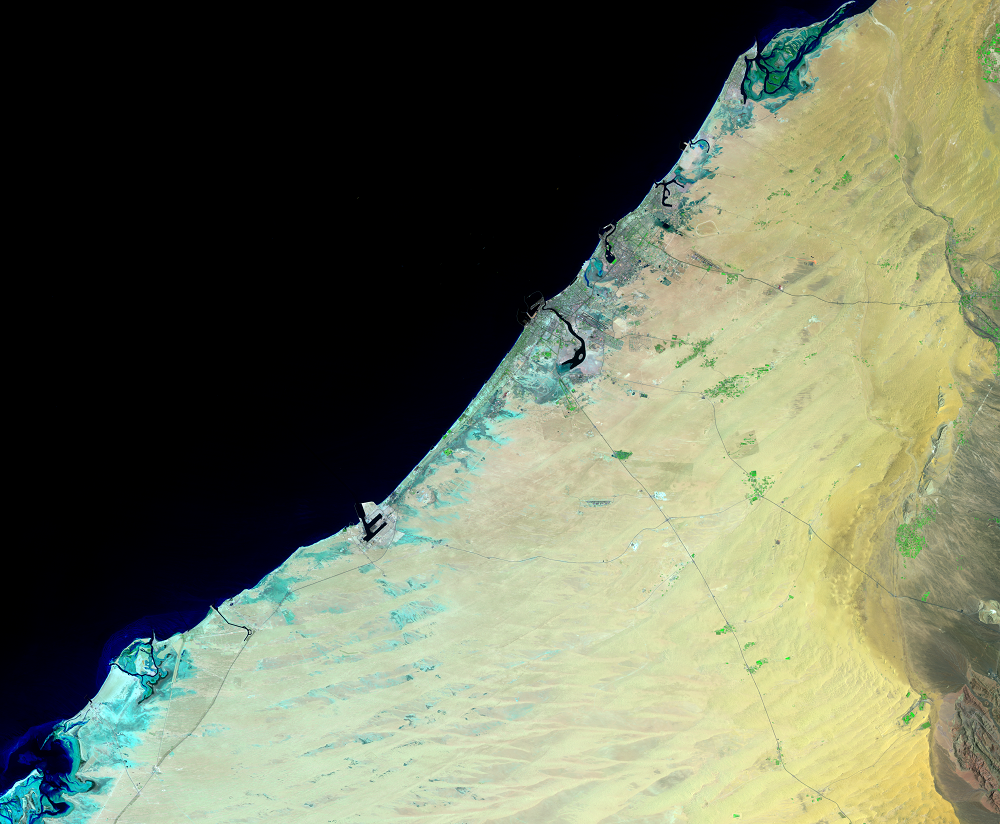 May 3, 1991, Landsat 5 (path/row 160/42,43) — Dubai, United Arab Emirates