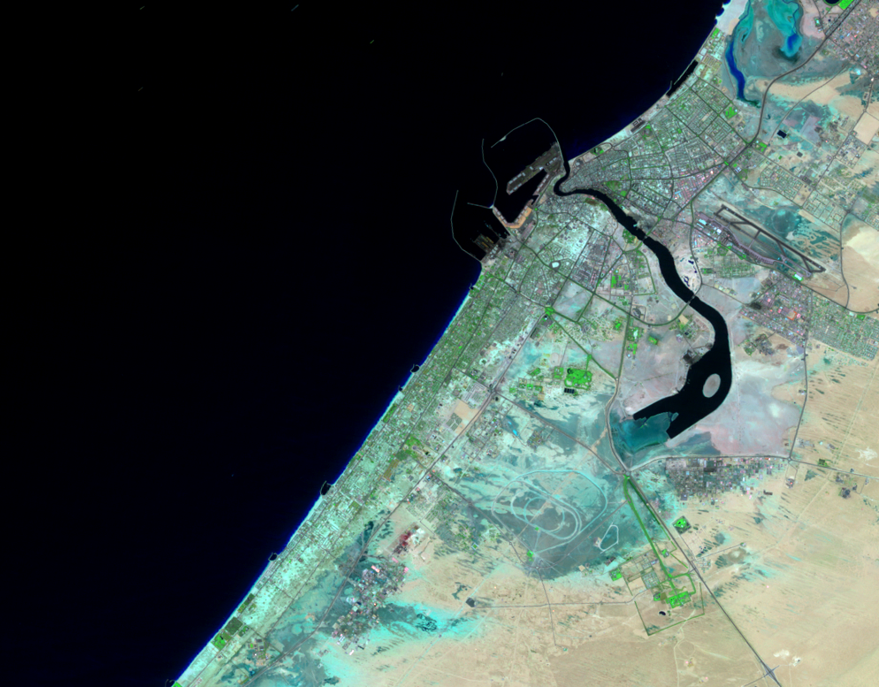 May 3, 1991, Landsat 5 (path/row 160/42,43) — The World, Dubai, United Arab Emirates