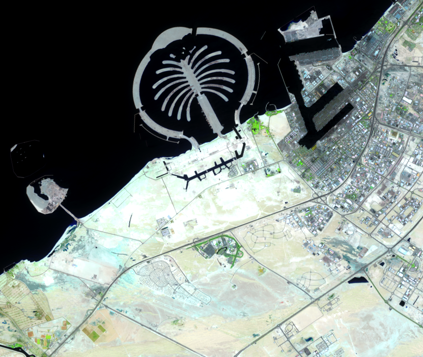 May 10, 2017, Landsat 8 (path/row 160/42,43) — Palm Jebel Ali, Dubai, United Arab Emirates