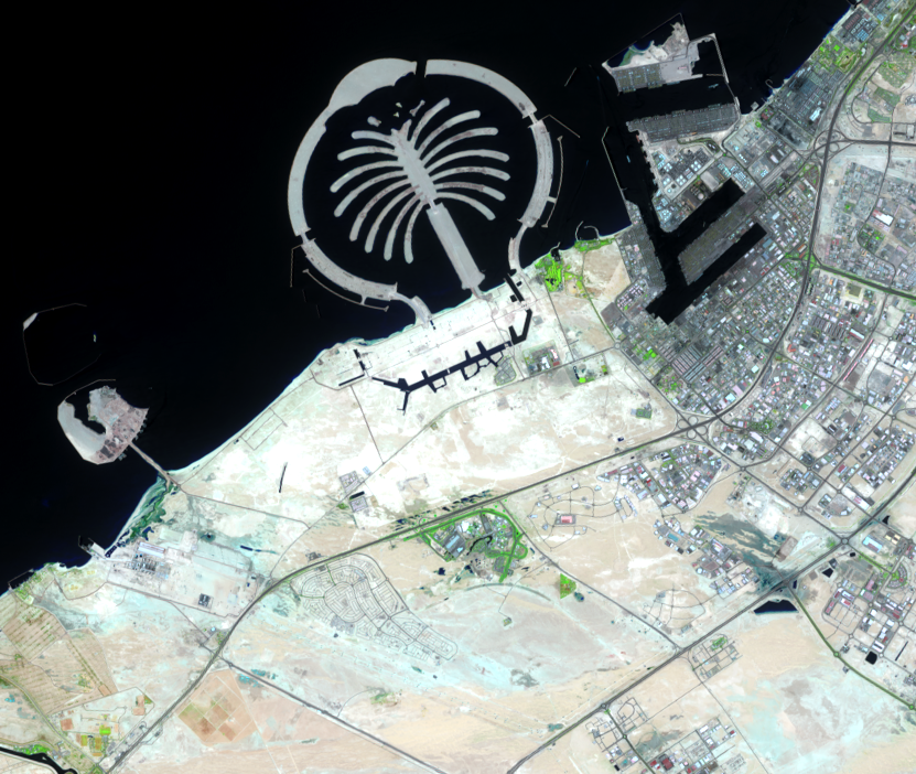 June 17, 2022, Landsat 9 (path/row 160/42,43) — Palm Jebel Ali, Dubai, United Arab Emirates