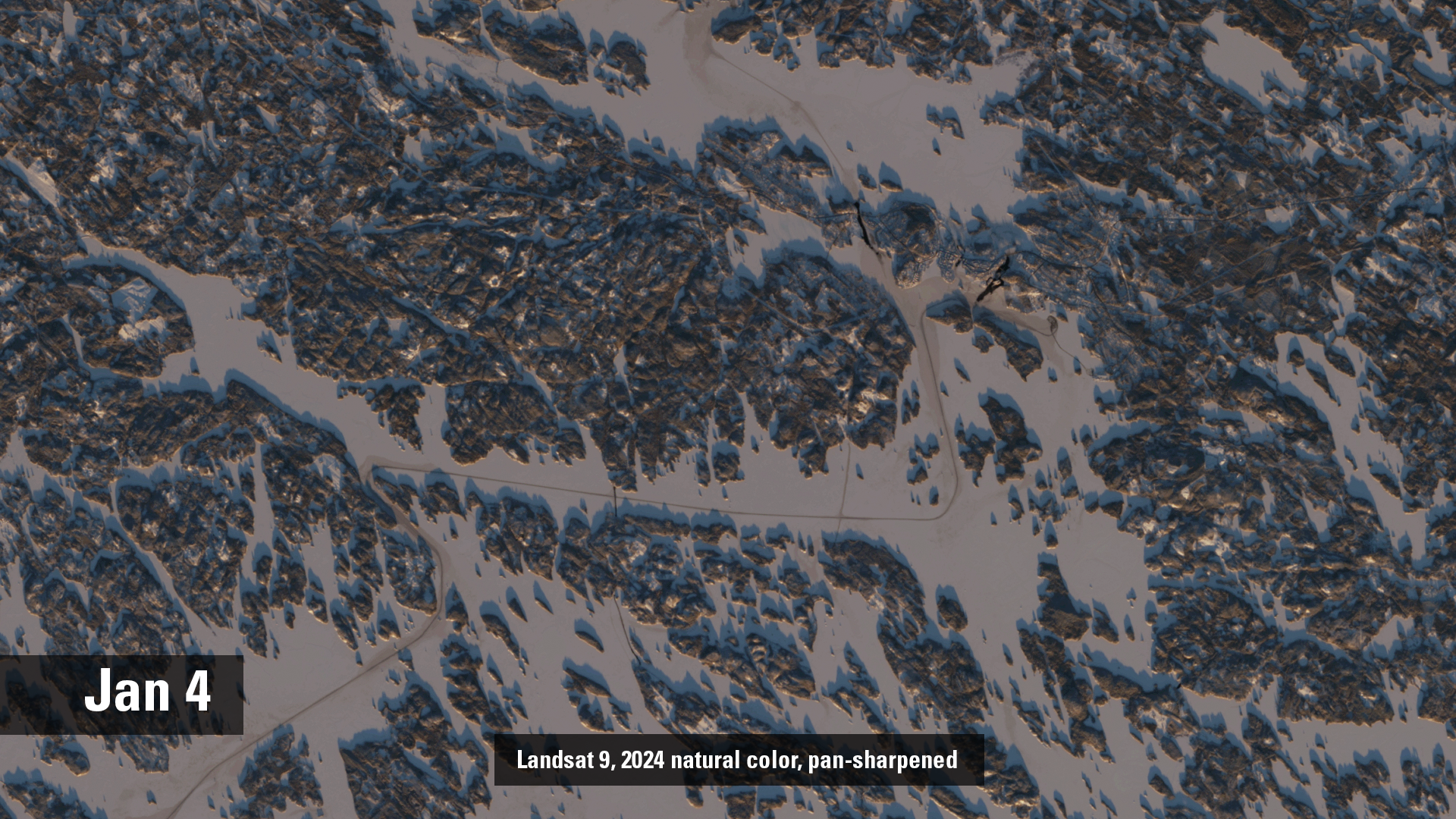 Ice Routes in Finland Revealed by Landsat before